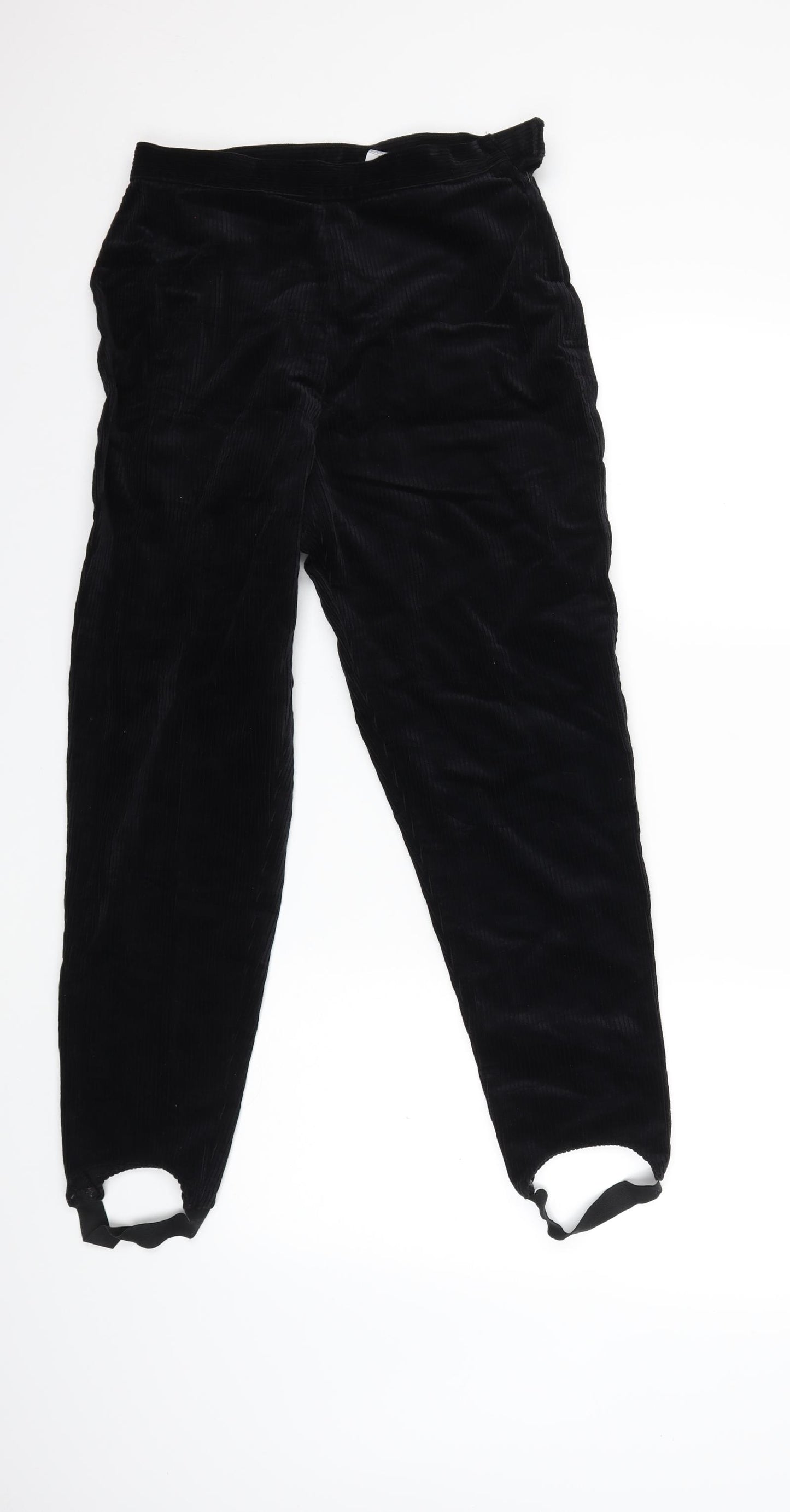 Essentials Womens Black  Corduroy Trousers  Size 12 L26 in