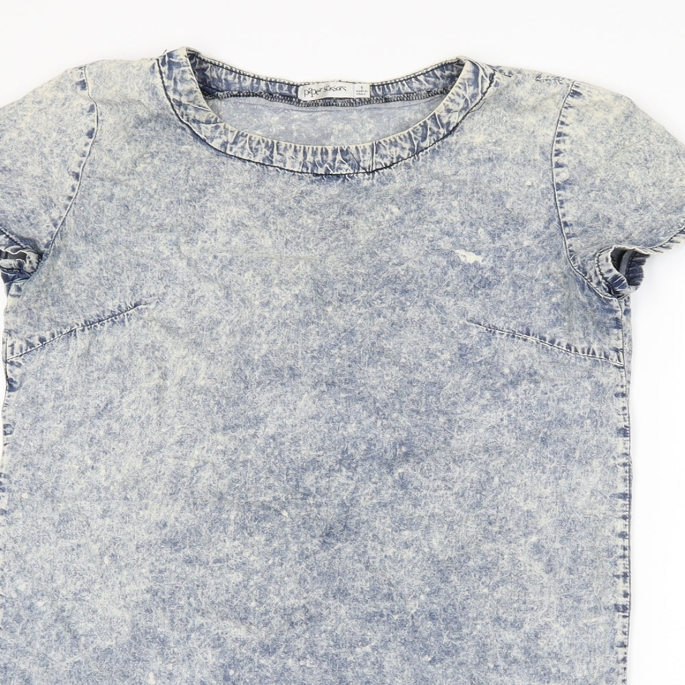 Paper Scissors Womens Blue  Denim Shift  Size 8  - Acid wash