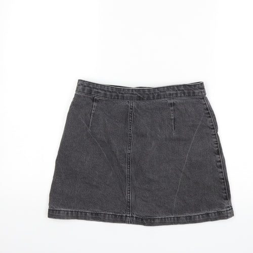 Topshop Womens Grey  Denim Mini Skirt Size 26 in