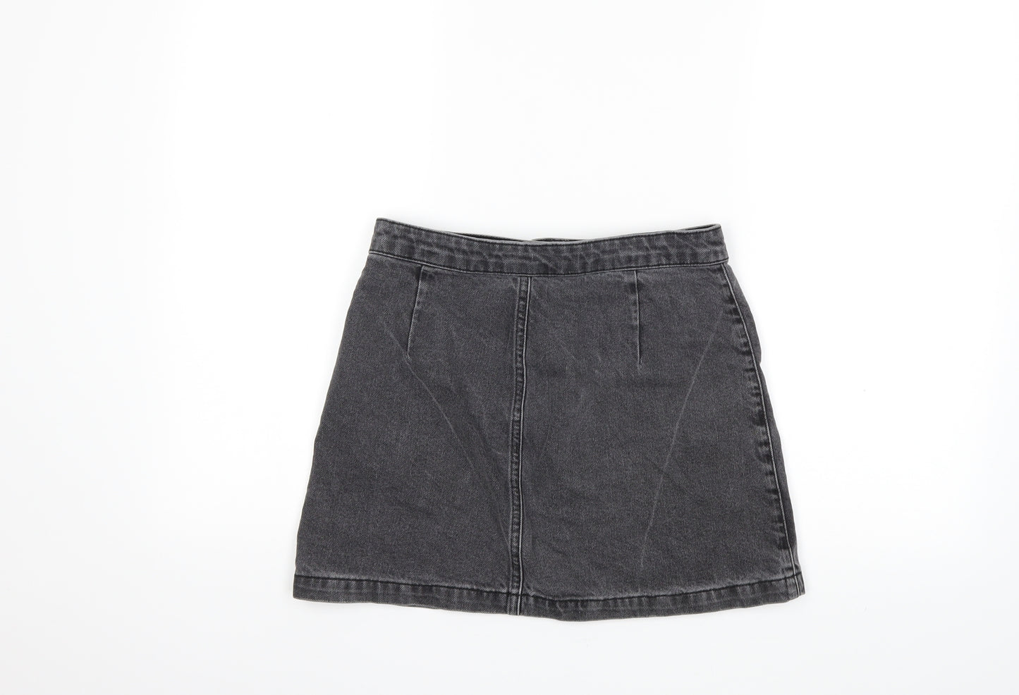 Topshop Womens Grey  Denim Mini Skirt Size 26 in