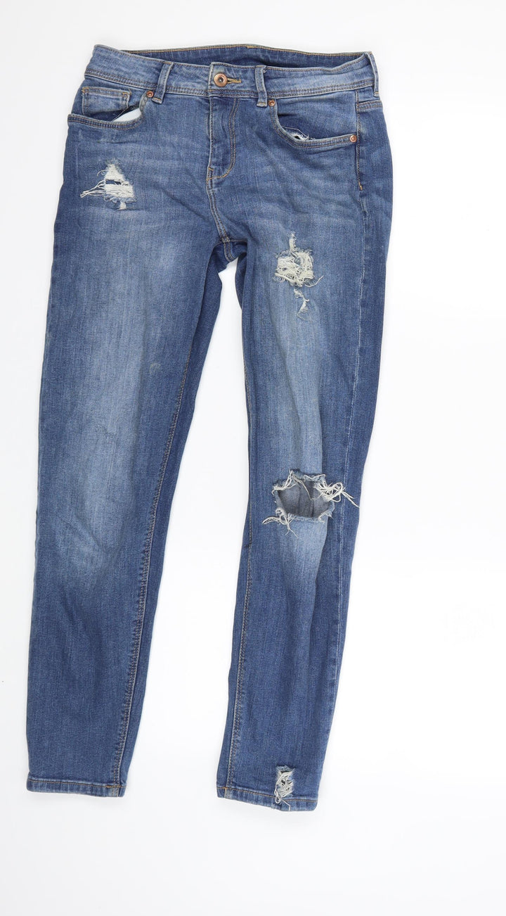 H&M Womens Blue  Denim Skinny Jeans Size 8 L27 in