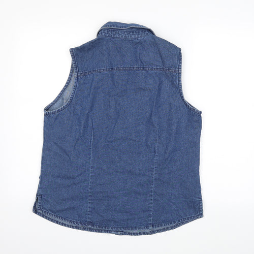 Joie De Vivre Womens Blue  Damask Basic Blouse Size 18