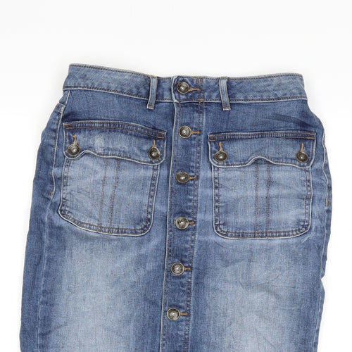 Marks and Spencer Womens Blue  Denim Straight & Pencil Skirt Size 8
