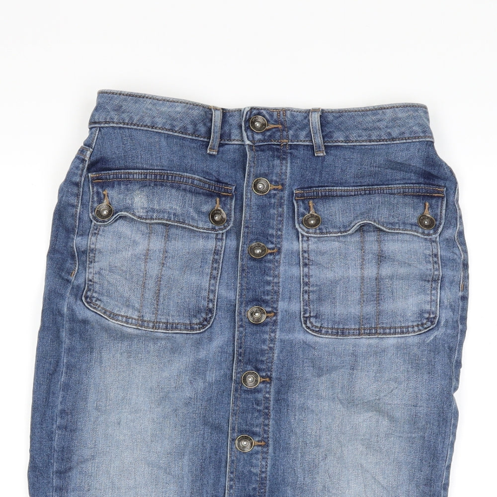 Marks and Spencer Womens Blue  Denim Straight & Pencil Skirt Size 8