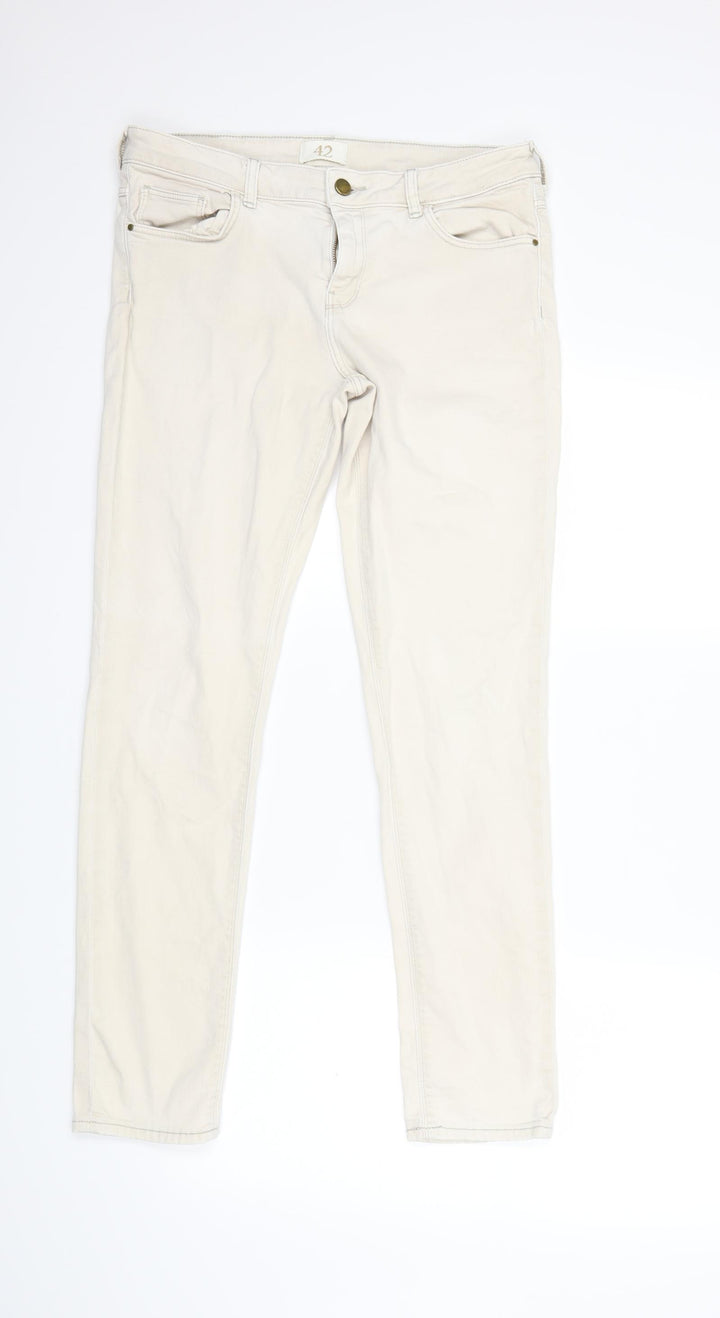 Zara Womens White Denim Skinny Jeans Size 32 in L29 in