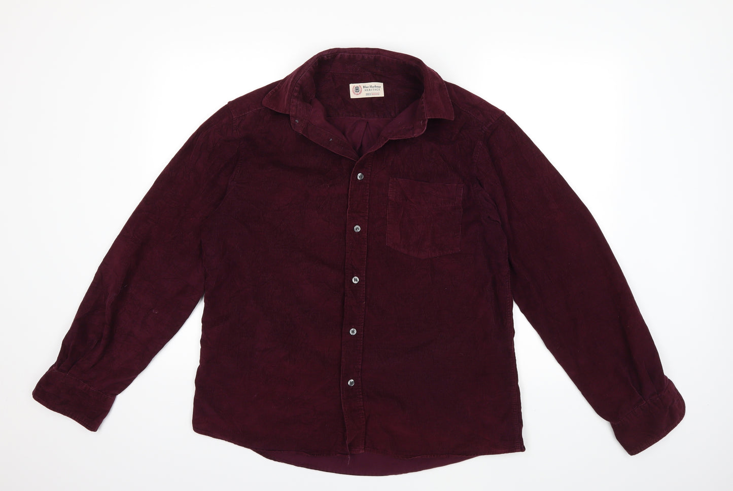 Blue Harbour Womens Purple  Corduroy Basic Button-Up Size M