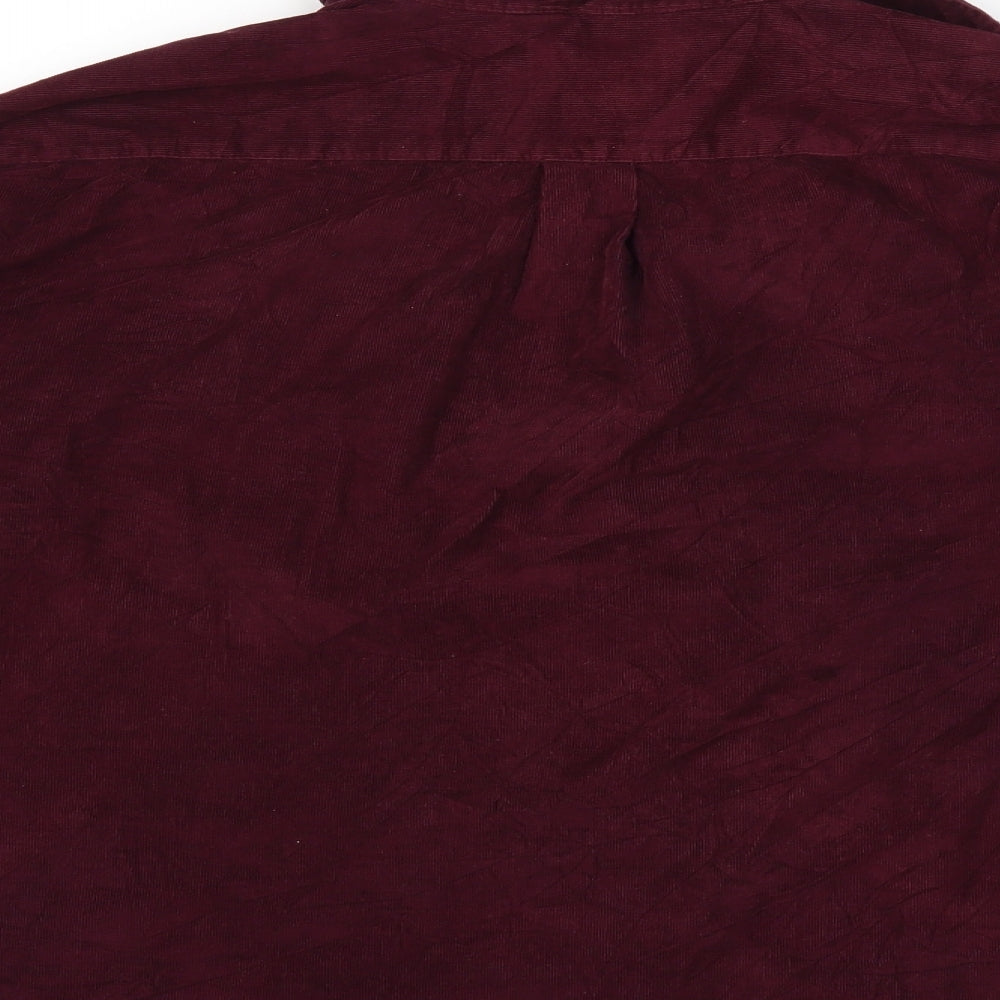 Blue Harbour Womens Purple  Corduroy Basic Button-Up Size M