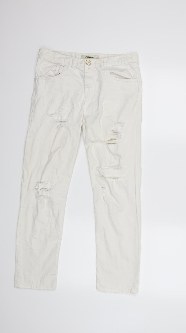 PINKO Womens White  Denim Cropped Jeans Size 25 in L25 in