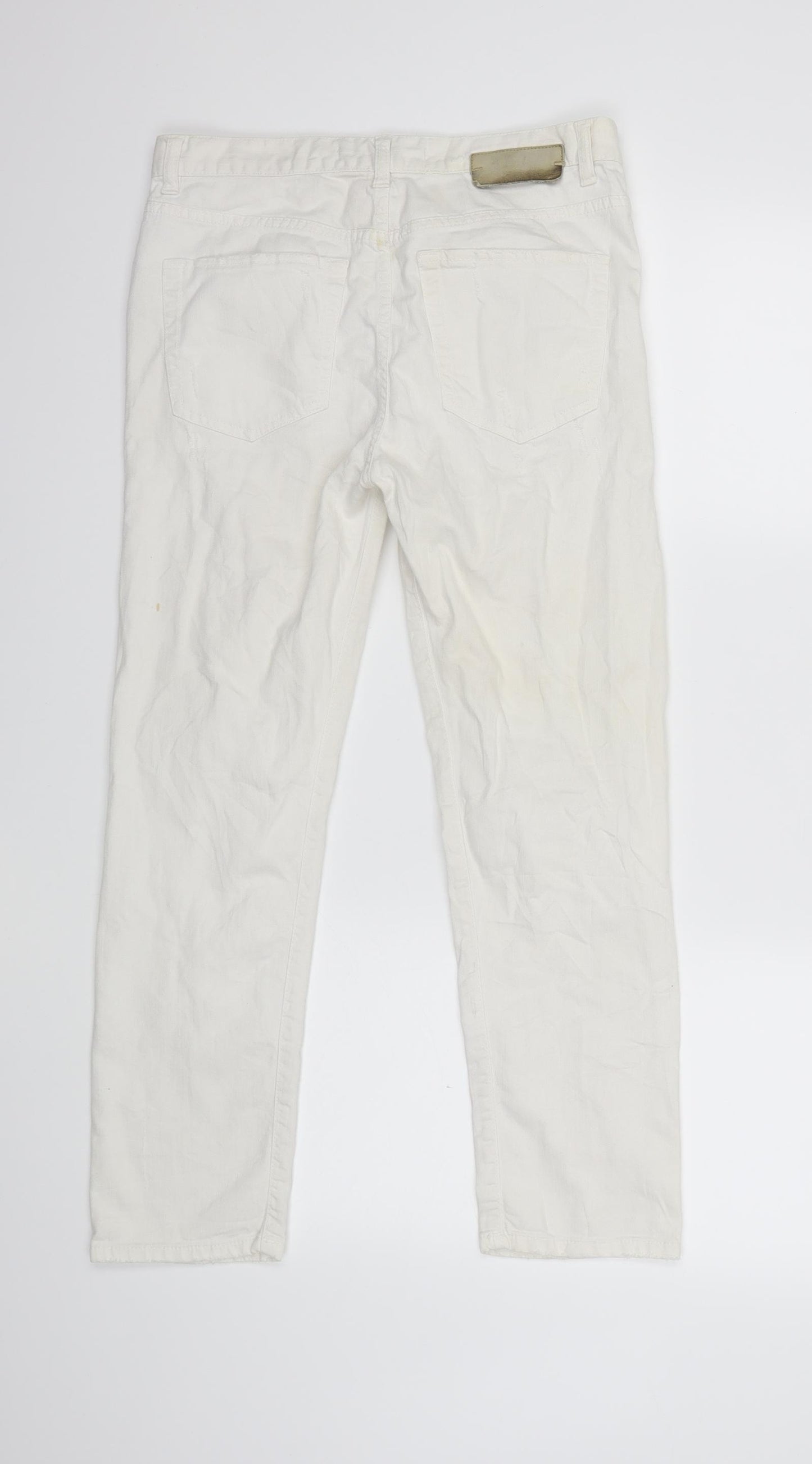 PINKO Womens White  Denim Cropped Jeans Size 25 in L25 in