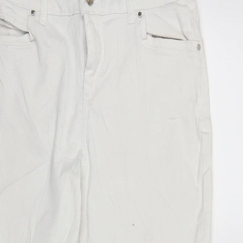 Blue 73 Womens White  Denim Straight Jeans Size 14 L23 in