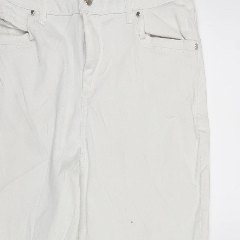 Blue 73 Womens White  Denim Straight Jeans Size 14 L23 in