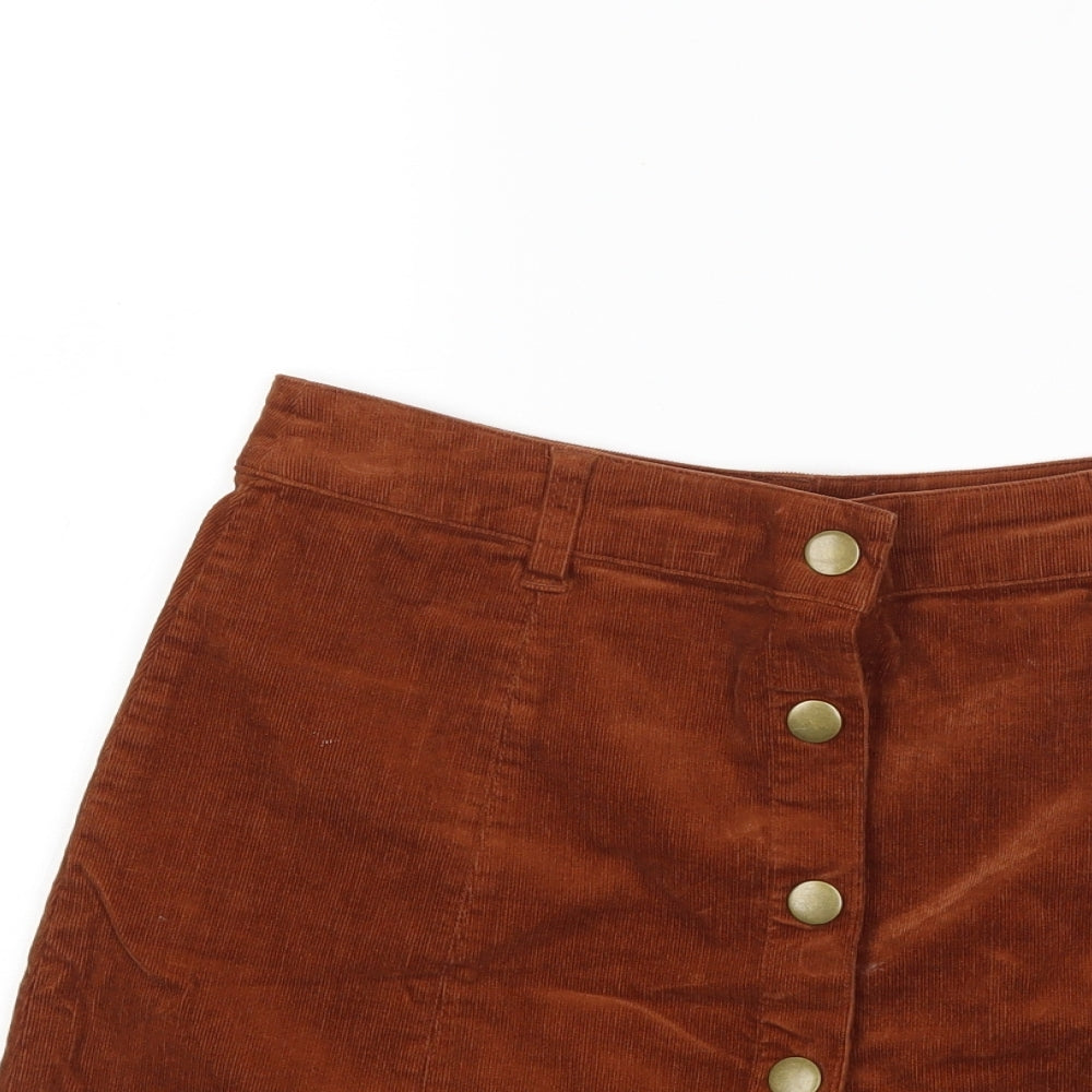 George Womens Brown  Corduroy Mini Skirt Size 8