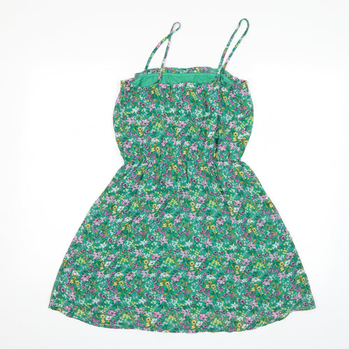 H&M Womens Green Floral  Basic Blouse Size 10