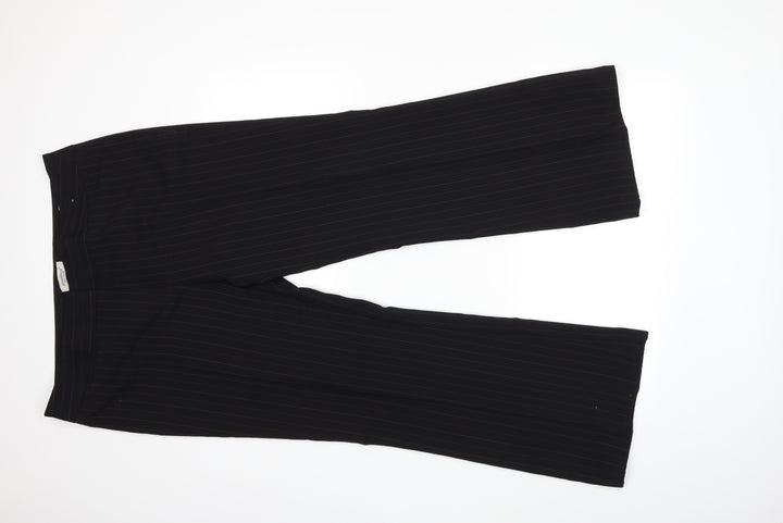 Atmosphere Womens Black Striped Trousers Size 16 L29 in