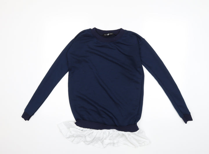 Daisy Street Womens Blue Pullover Sweatshirt Size 8