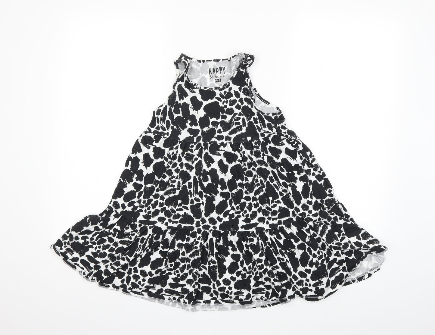 F&F Girls Black Animal Print  Shift  Size 9-10 Years