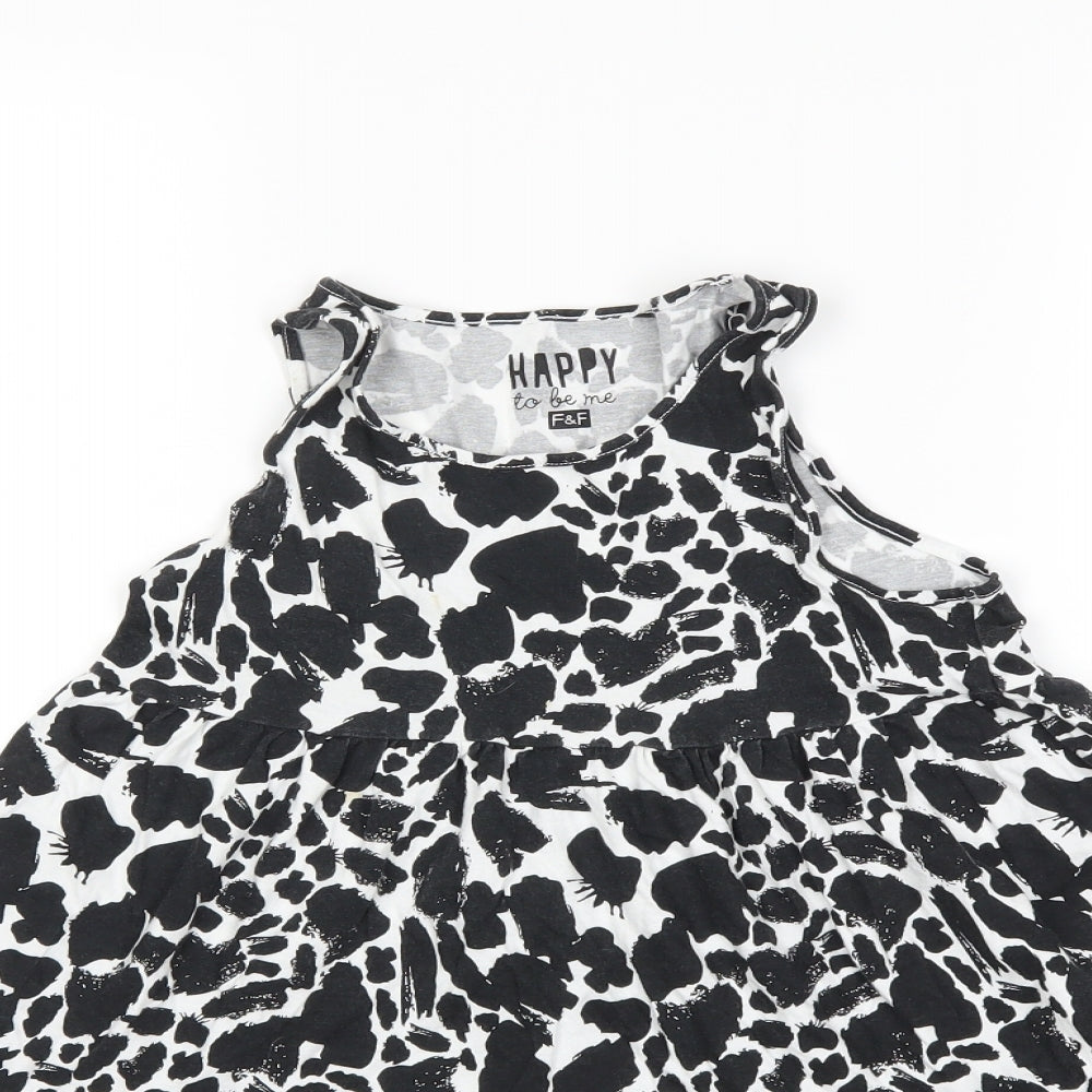 F&F Girls Black Animal Print  Shift  Size 9-10 Years