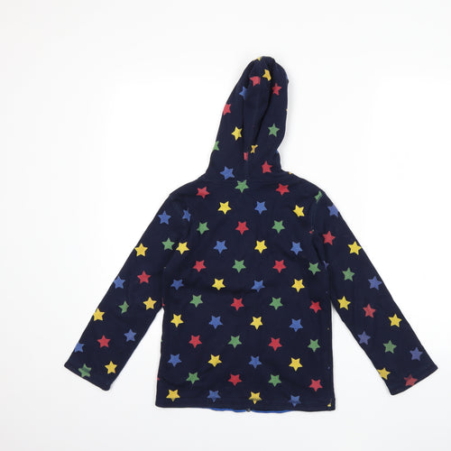 JoJo Maman Bébé Boys Blue Striped  Full Zip Hoodie Size 5-6 Years