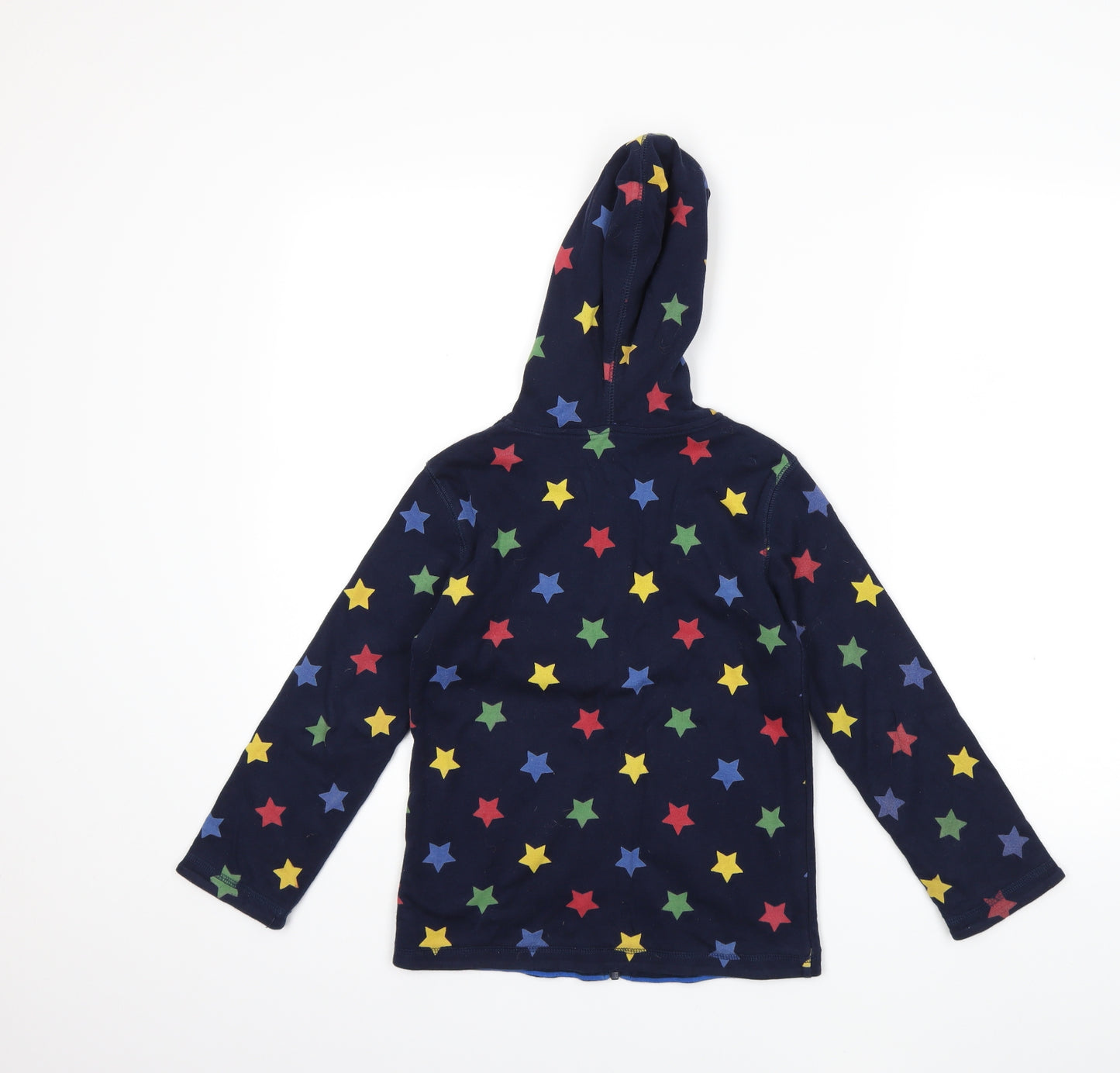 JoJo Maman Bébé Boys Blue Striped  Full Zip Hoodie Size 5-6 Years