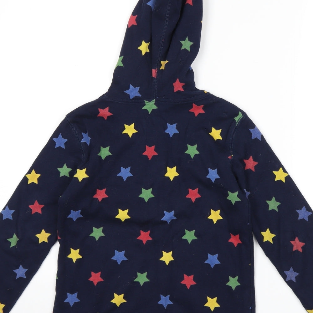 JoJo Maman Bébé Boys Blue Striped  Full Zip Hoodie Size 5-6 Years