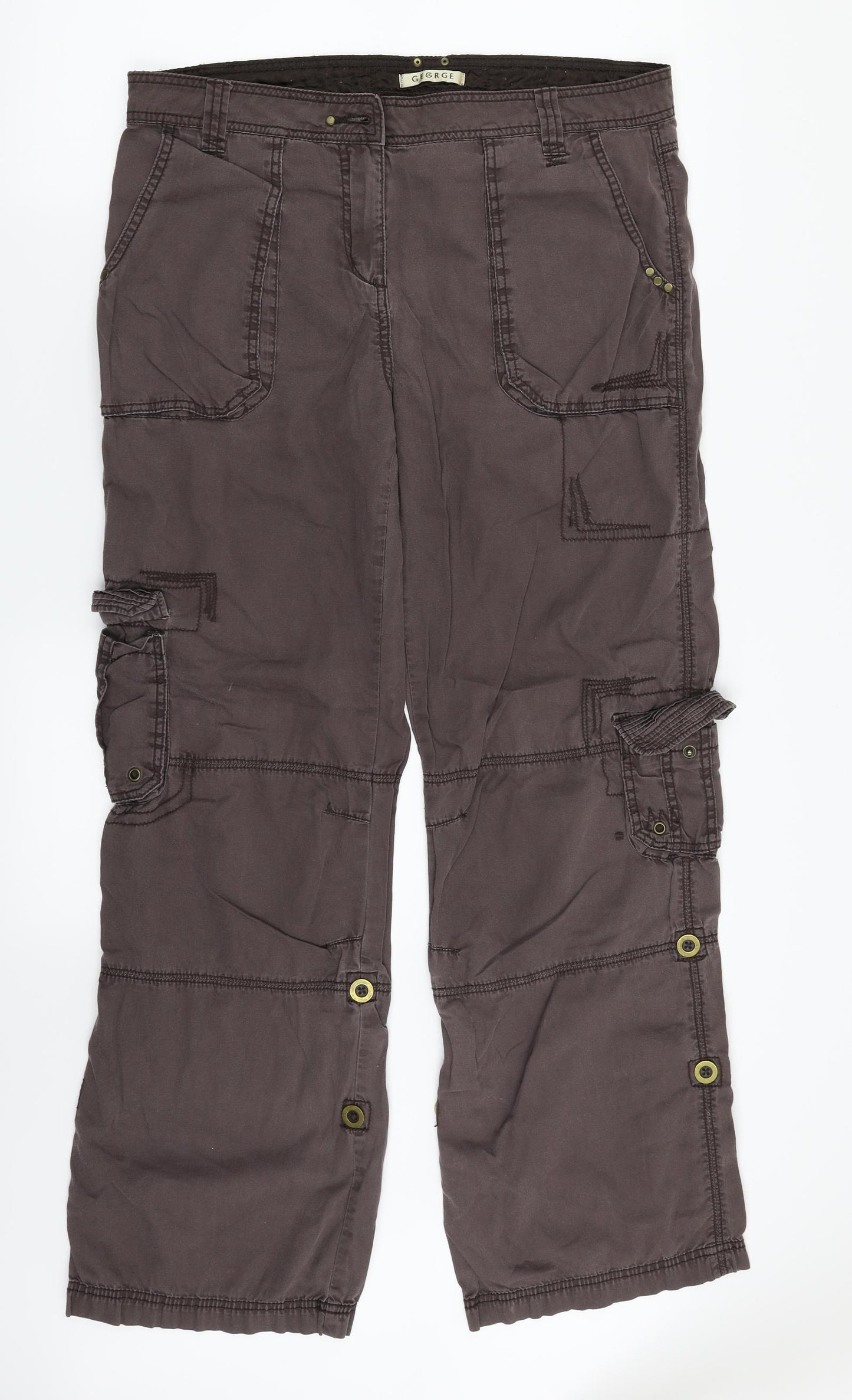 George Womens Brown   Cargo Trousers Size 14 L32 in