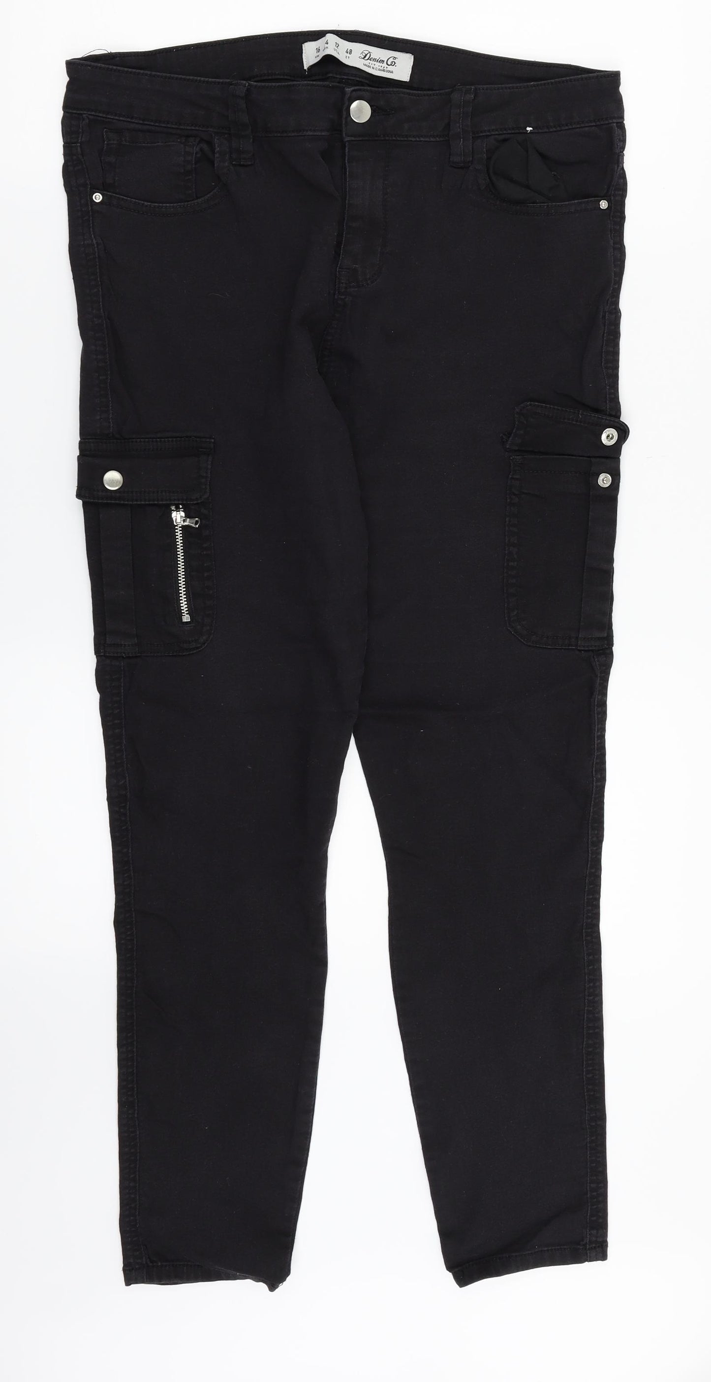 Denim. Co Womens Black  Denim Straight Jeans Size 16 L29 in