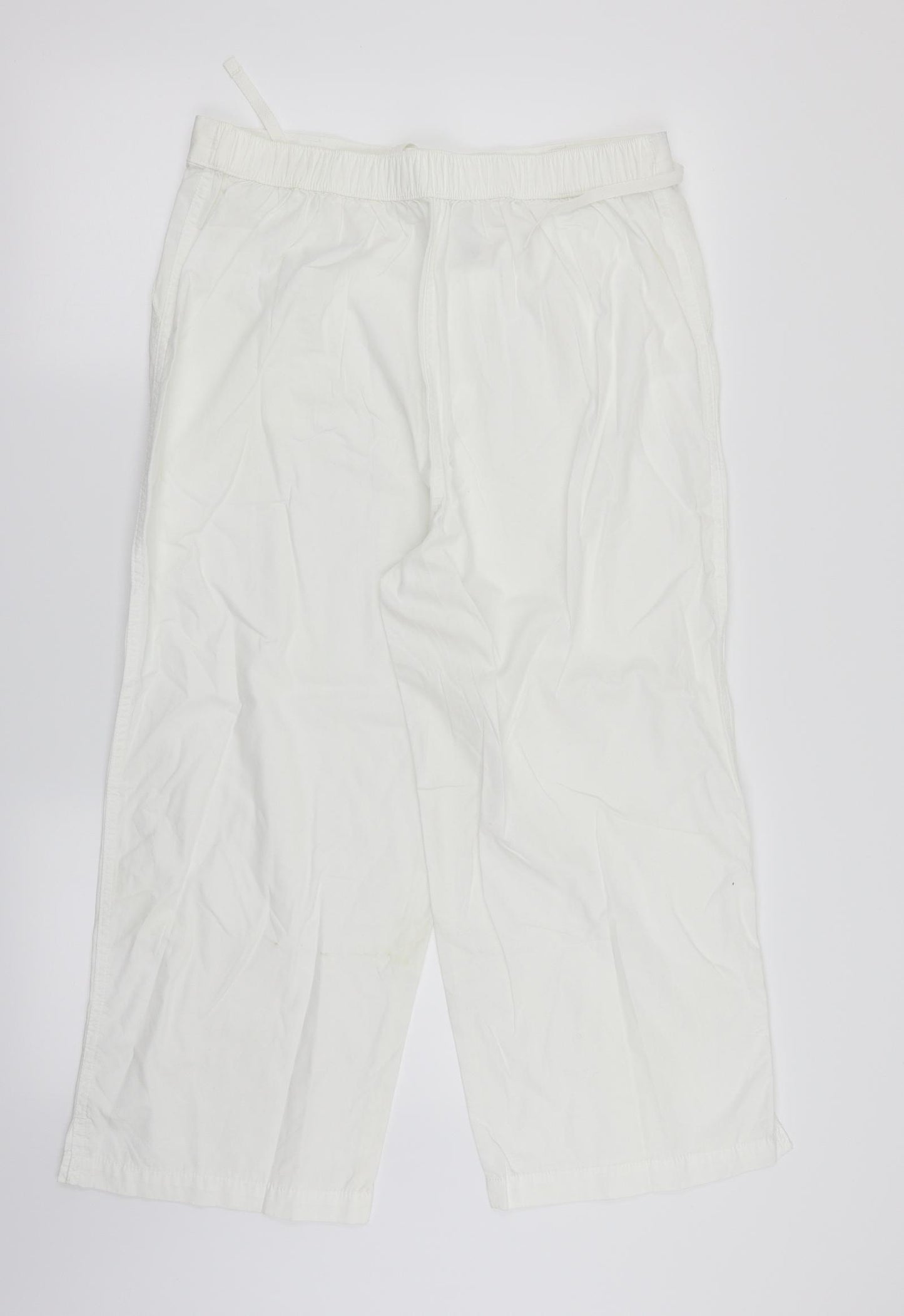 M&S Womens White   Cargo Trousers Size 16 L23 in