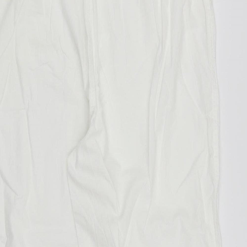 M&S Womens White   Cargo Trousers Size 16 L23 in