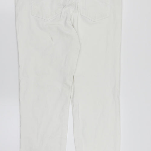 NEXT Womens White  Denim Straight Jeans Size 14 L25 in