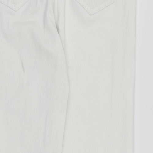 NEXT Womens White  Denim Straight Jeans Size 14 L25 in