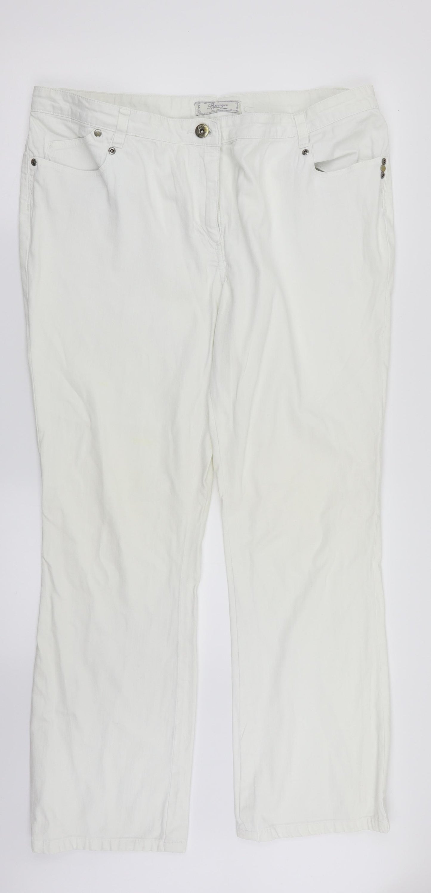 Papaya Womens White  Denim Straight Jeans Size 18 L32 in