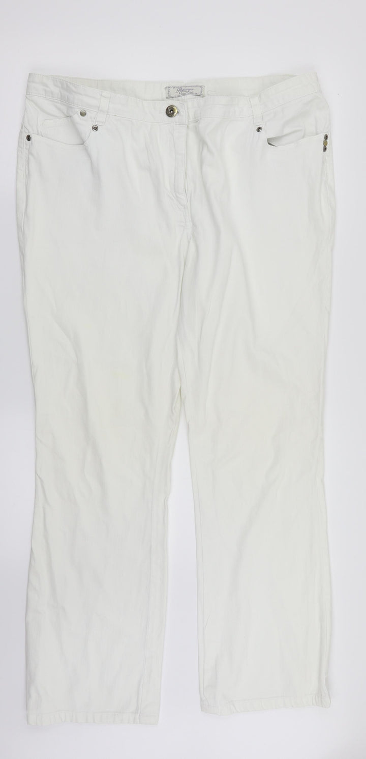 Papaya Womens White  Denim Straight Jeans Size 18 L32 in