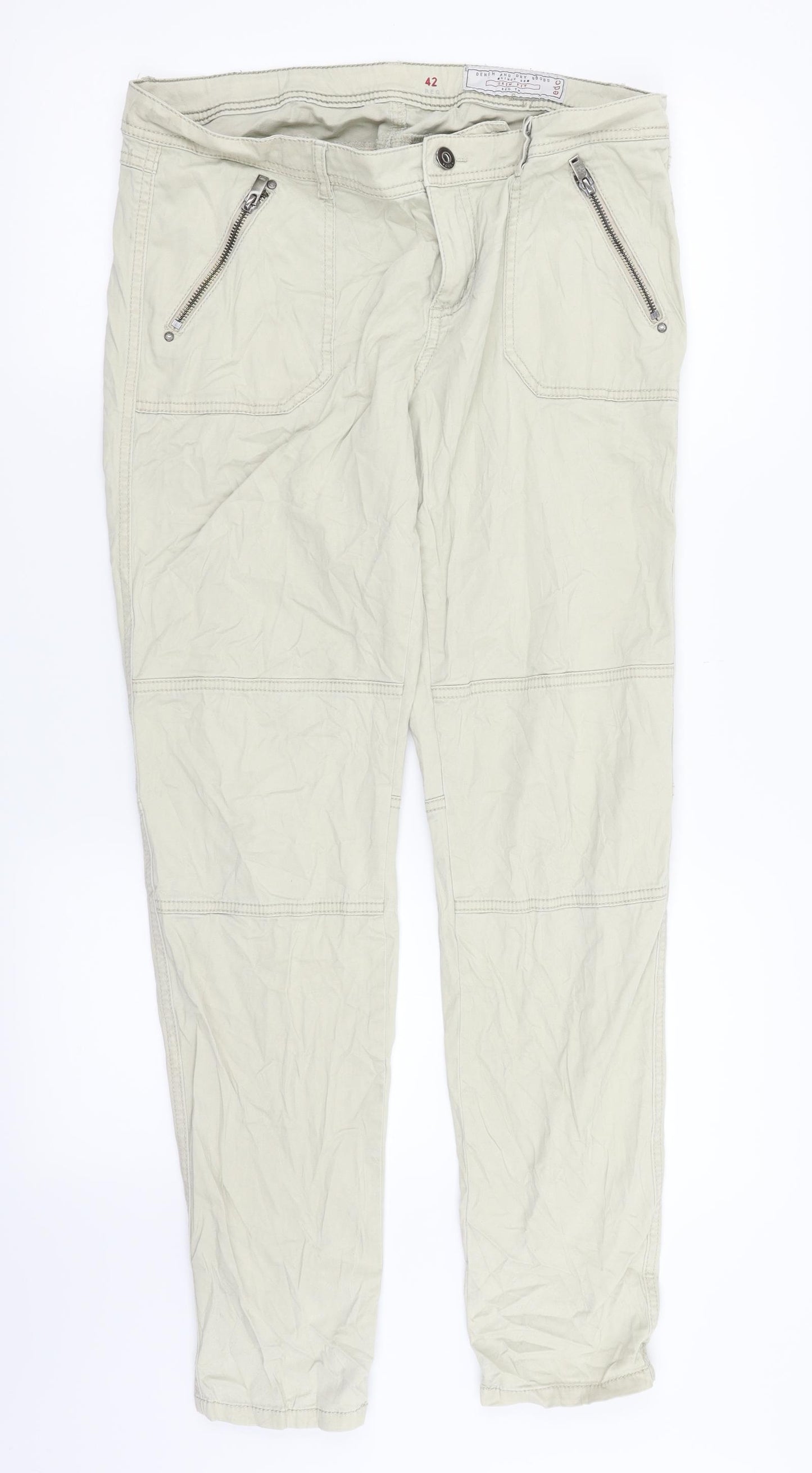 EDC Womens Beige   Cargo Trousers Size 14 L31 in