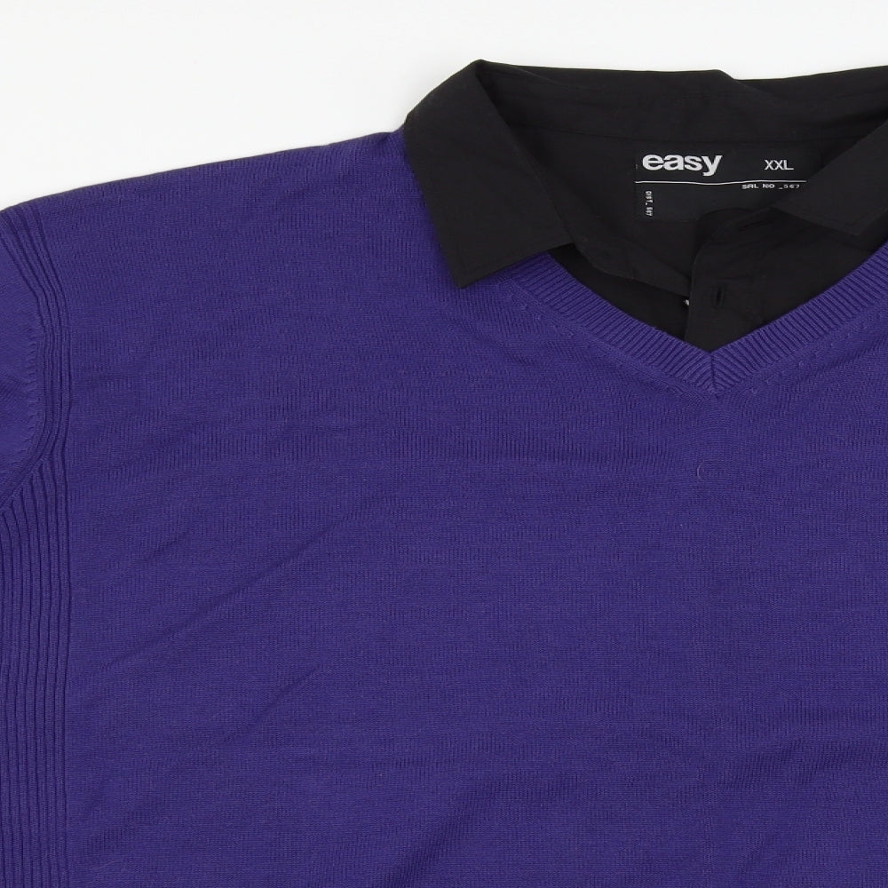 Easy Mens Purple   Pullover Jumper Size 2XL