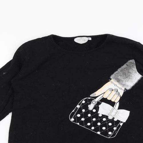 A Dee Womens Black   Basic T-Shirt Size 12  - Handbag