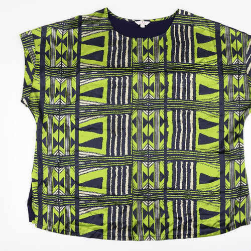 Juliper Womens Green Geometric  Basic Blouse Size 30