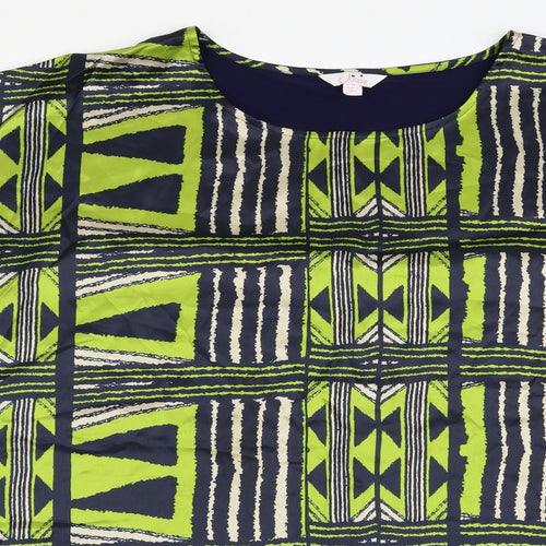 Juliper Womens Green Geometric  Basic Blouse Size 30