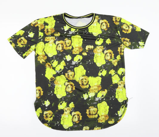 Front view of Atmosphere women’s multicoloured floral basic t-shirt, size UK 8