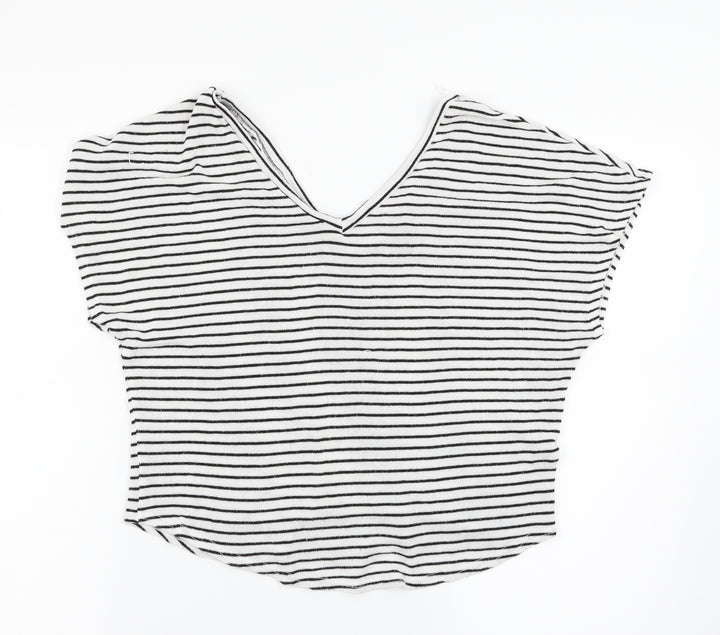Topshop Womens Multicoloured Striped  Basic T-Shirt Size 8