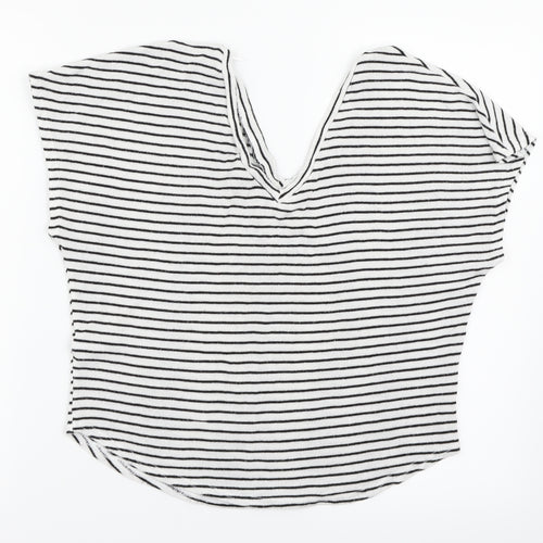 Topshop Womens Multicoloured Striped  Basic T-Shirt Size 8