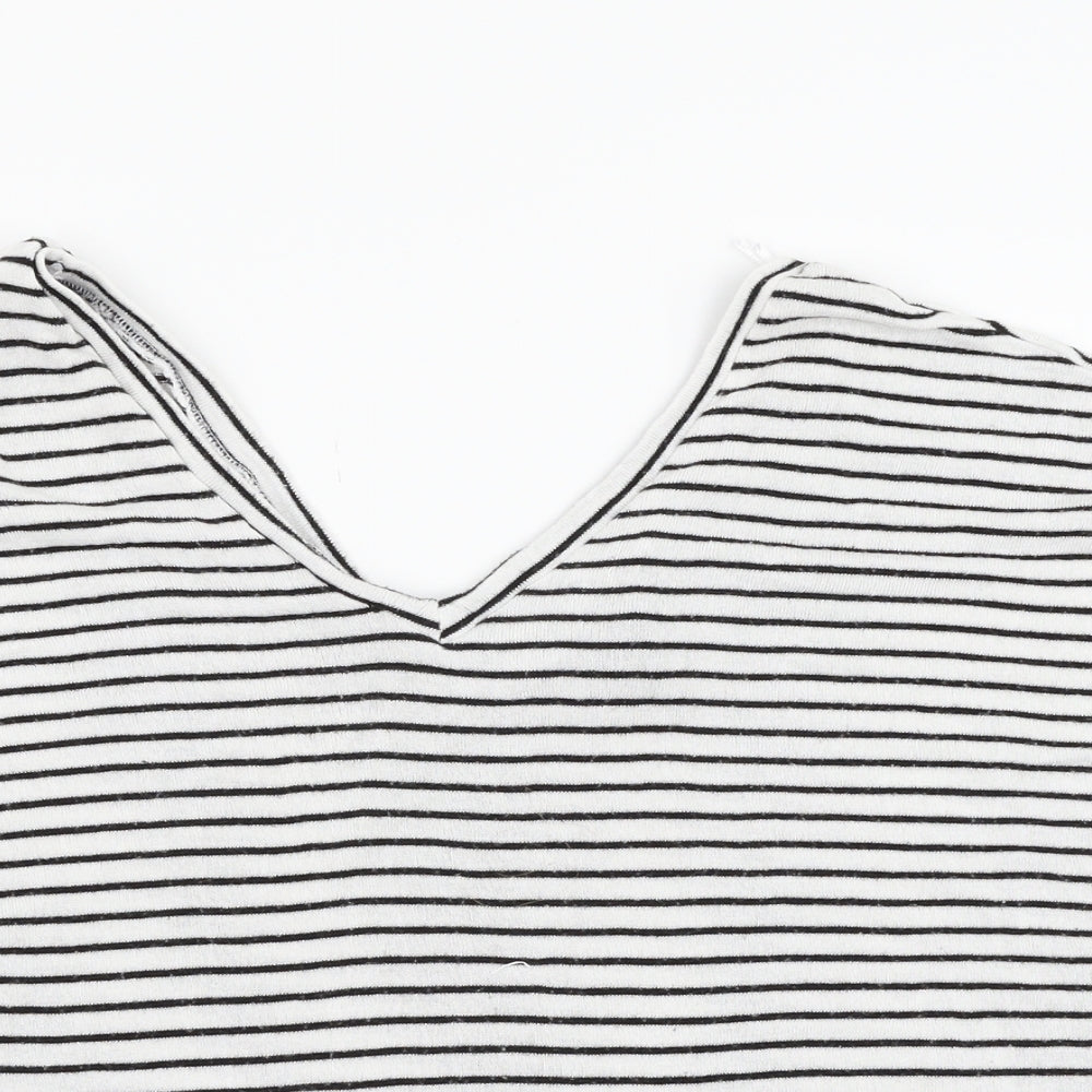 Topshop Womens Multicoloured Striped  Basic T-Shirt Size 8