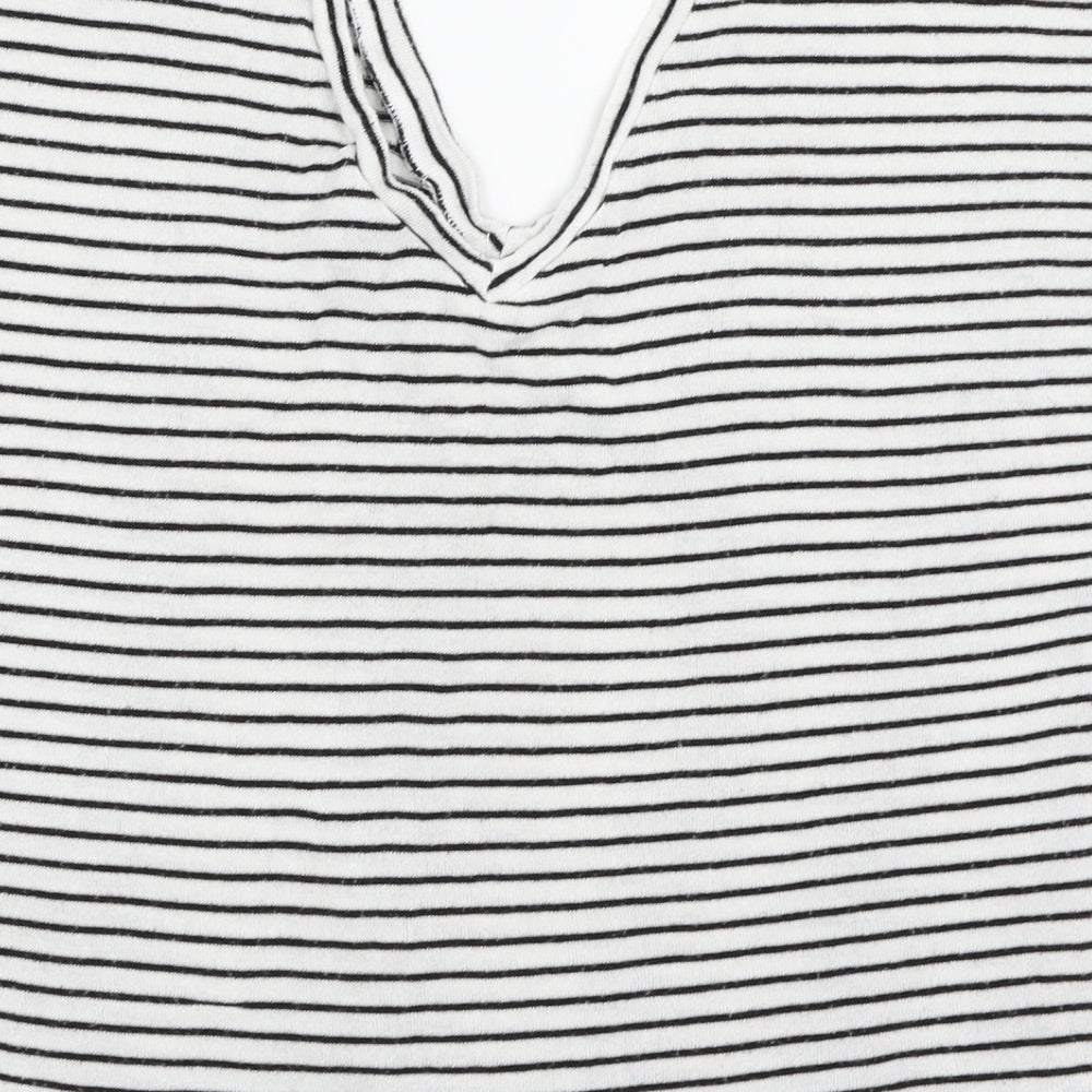 Topshop Womens Multicoloured Striped  Basic T-Shirt Size 8