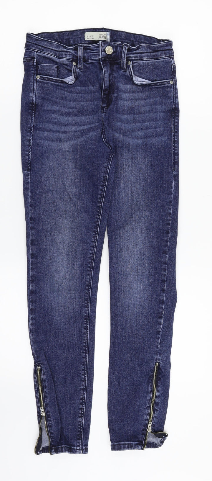 Topshop Womens Blue Denim Skinny Jeans Size 26 in L30 in