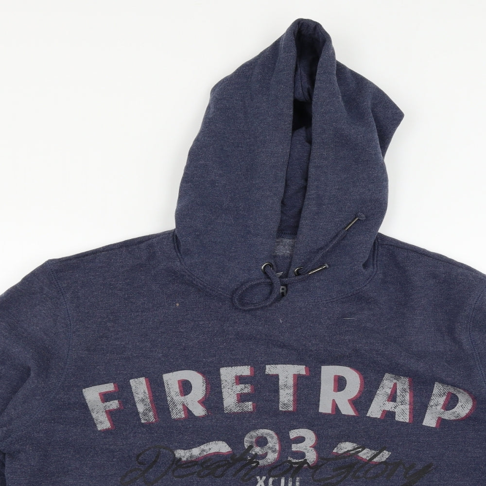 Firetrap Mens Blue   Pullover Hoodie Size L