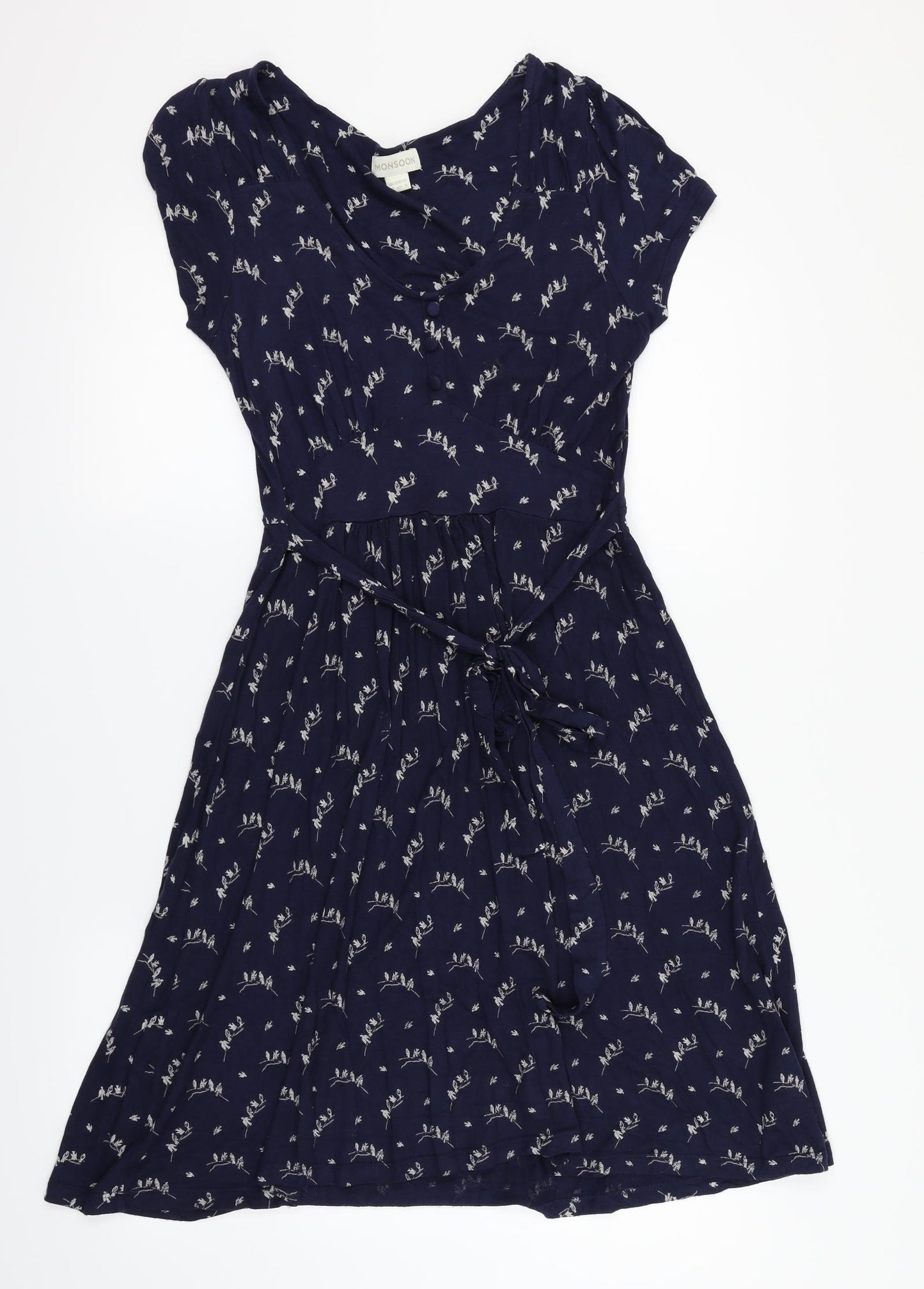 Soon Womens Blue Floral  A-Line  Size 12