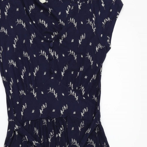Soon Womens Blue Floral  A-Line  Size 12