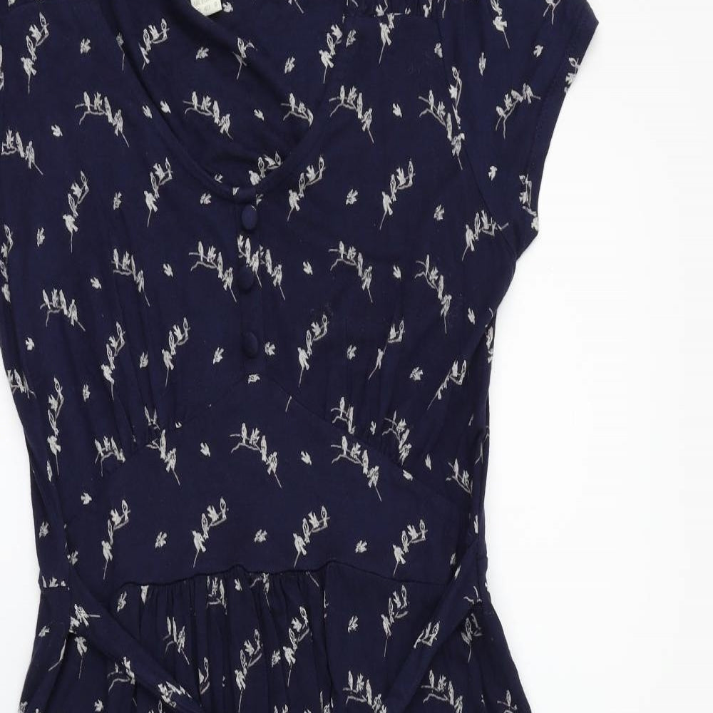 Soon Womens Blue Floral  A-Line  Size 12