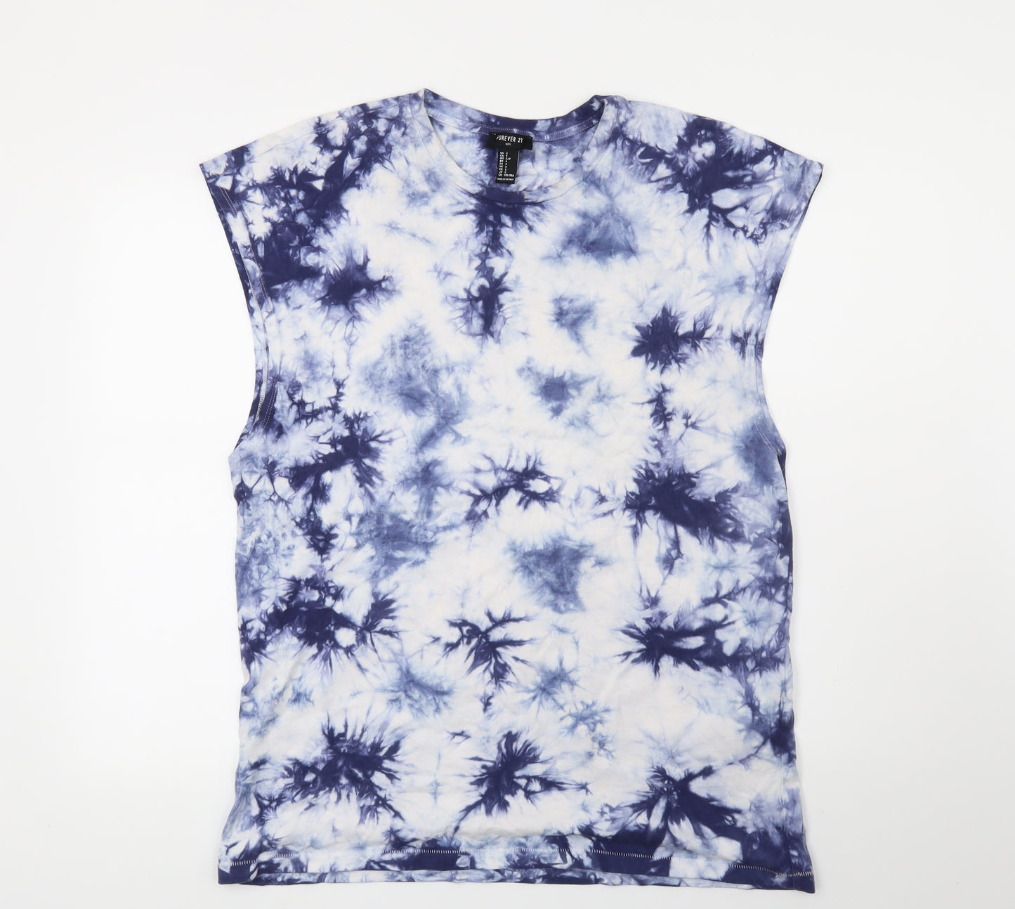 FOREVER 21 Womens Blue Geometric  Basic T-Shirt Size S