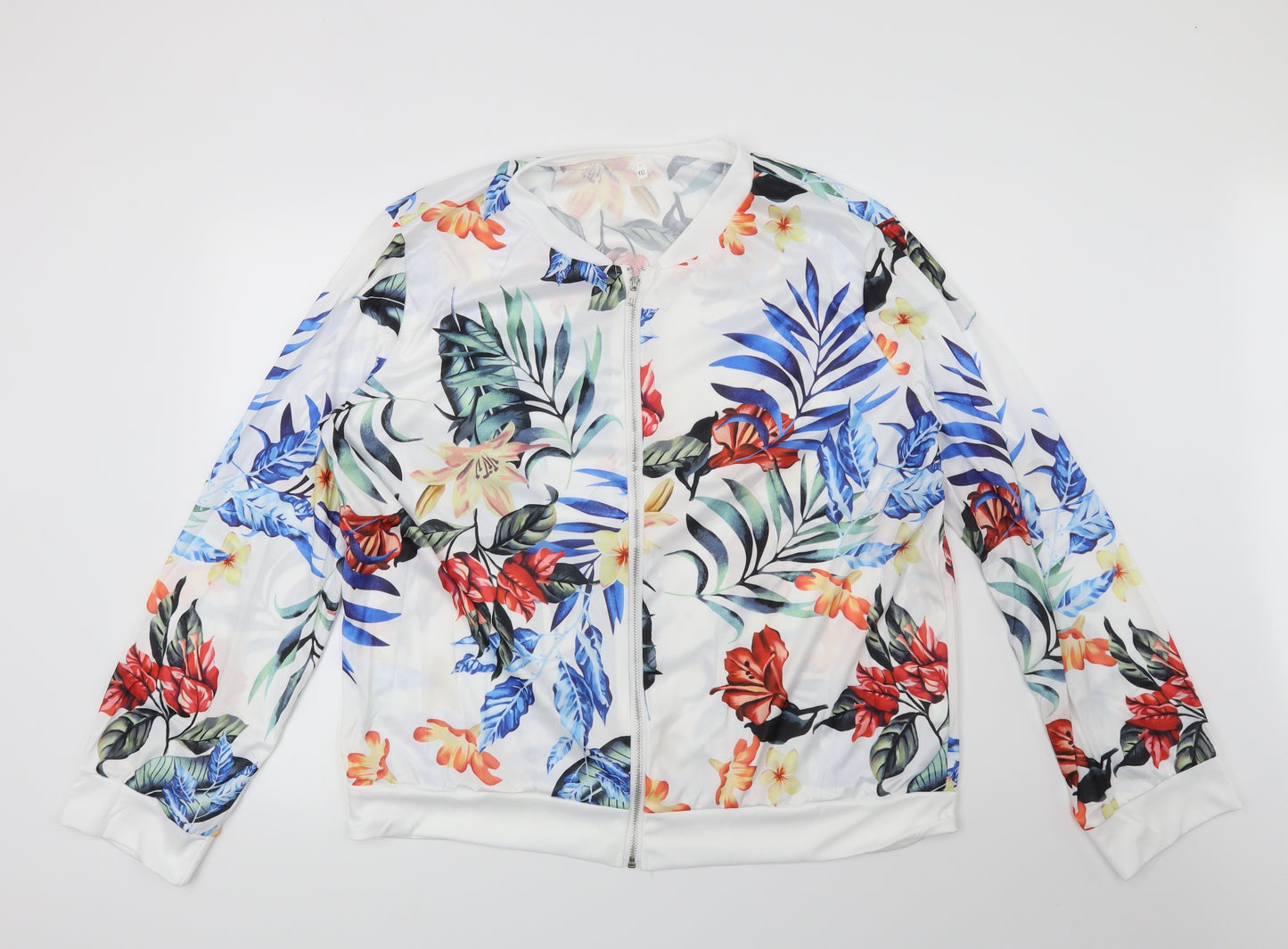 Preworn Womens White Floral  Jacket  Size 2XL