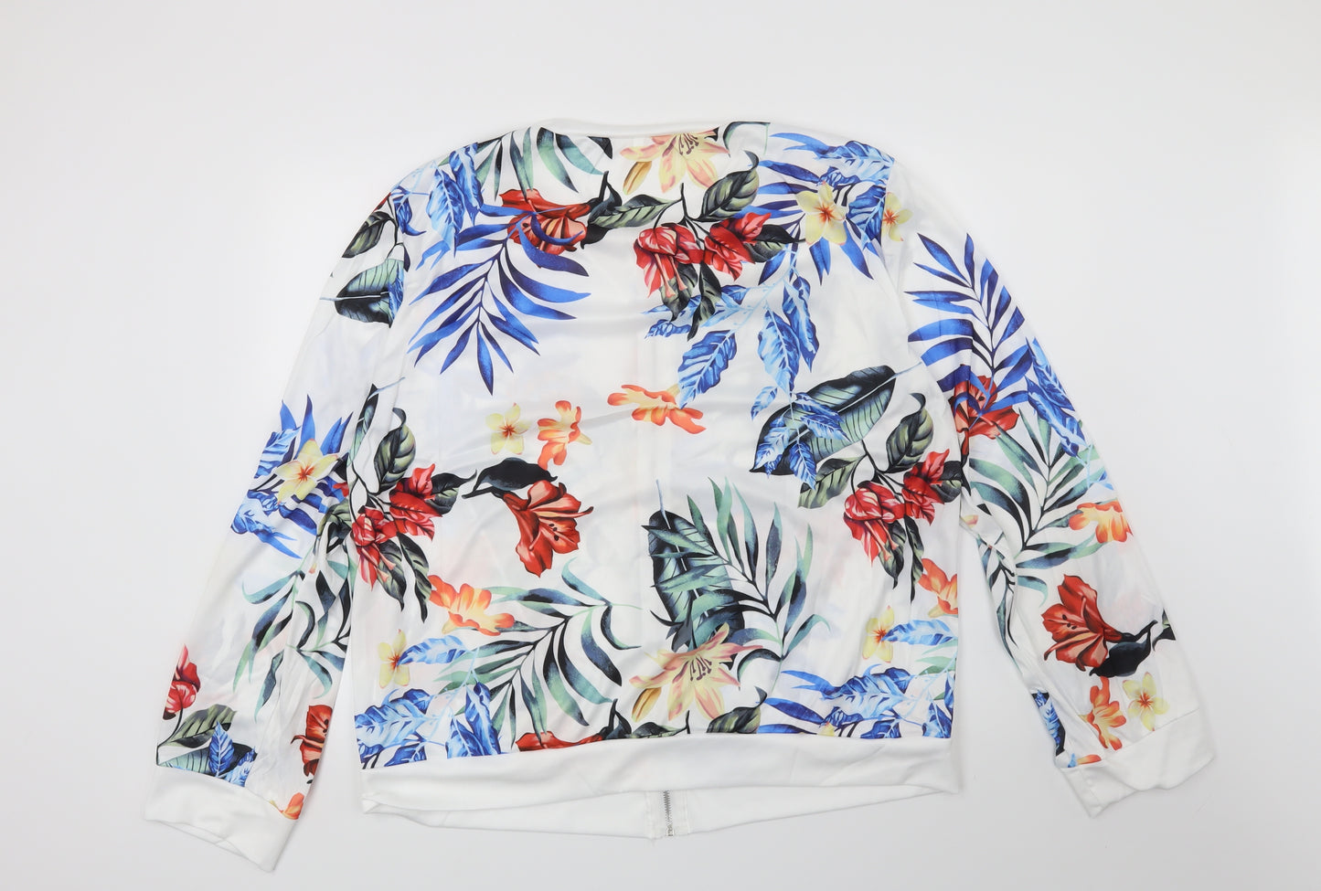 Preworn Womens White Floral  Jacket  Size 2XL